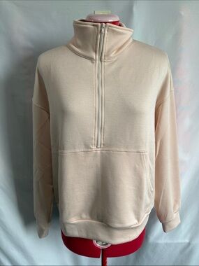 Women's Half-Zip Pullover Sweatshirt - Cream